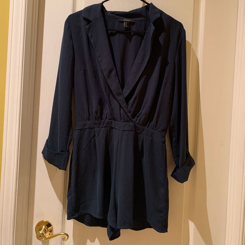 Long-sleeved Emerald Green Romper/ Size M